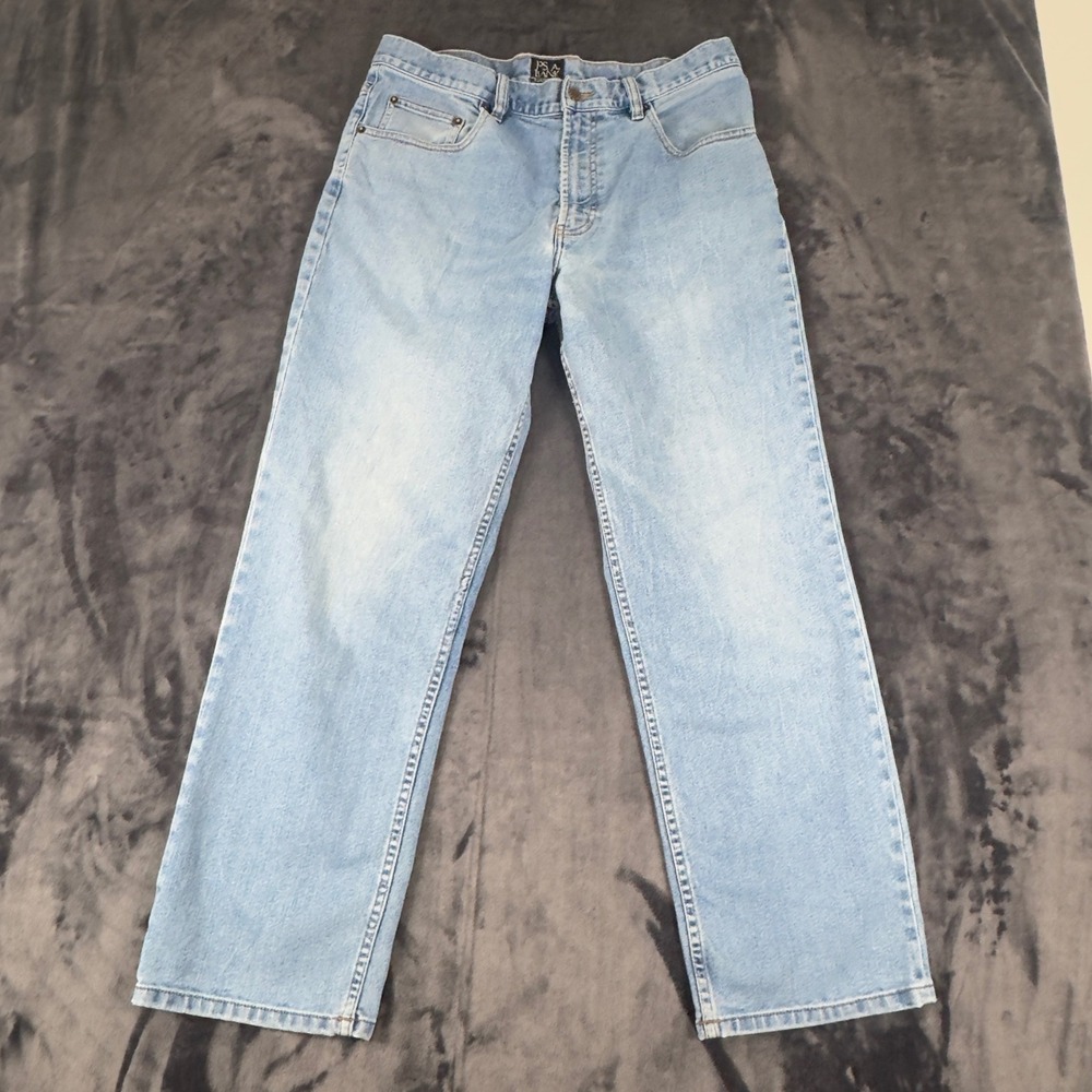 Jos. A. Bank Jeans Mens 34x30 Light Wash Traveler's Collection Straight Leg
